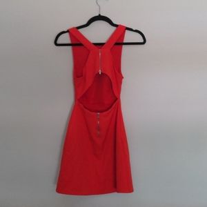 Zara Trafaluc Bright Red/orange dress with cut out